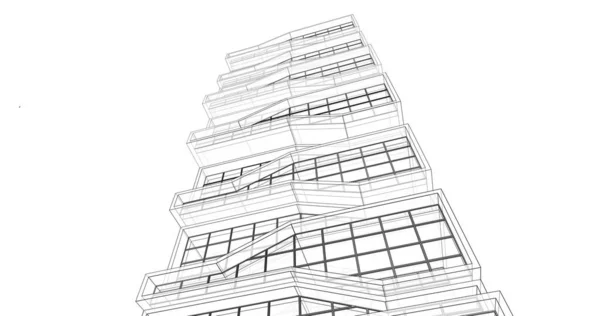 3D建筑艺术 数码壁纸 — 图库照片