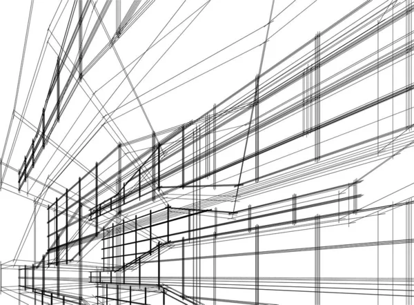 Вишиване Архітектурне Мистецтво Цифрові Шпалери — стоковий вектор