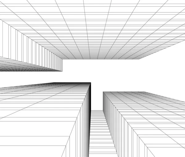 Ausgekleidete Architekturkunst Digitale Tapete — Stockvektor