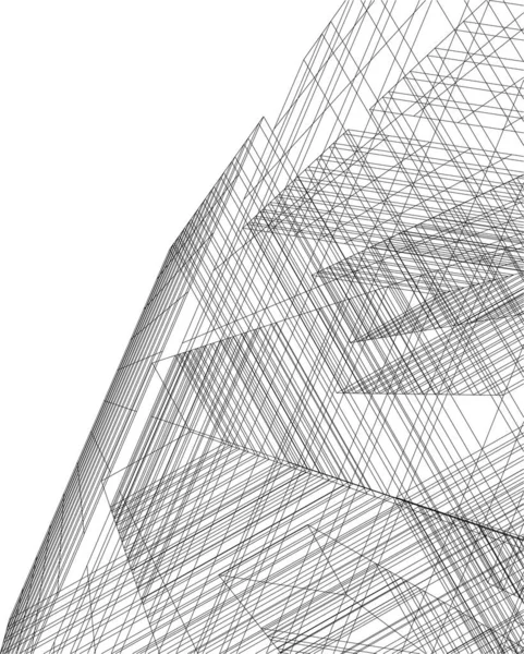 Beklede Architectonische Kunst Digitaal Behang — Stockvector