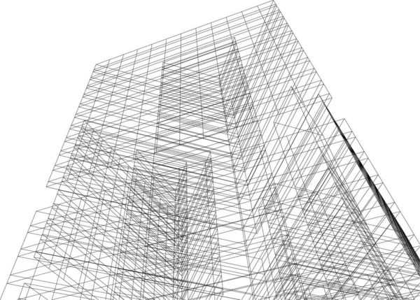 Arte Arquitectónico Forrado Fondo Pantalla Digital — Vector de stock