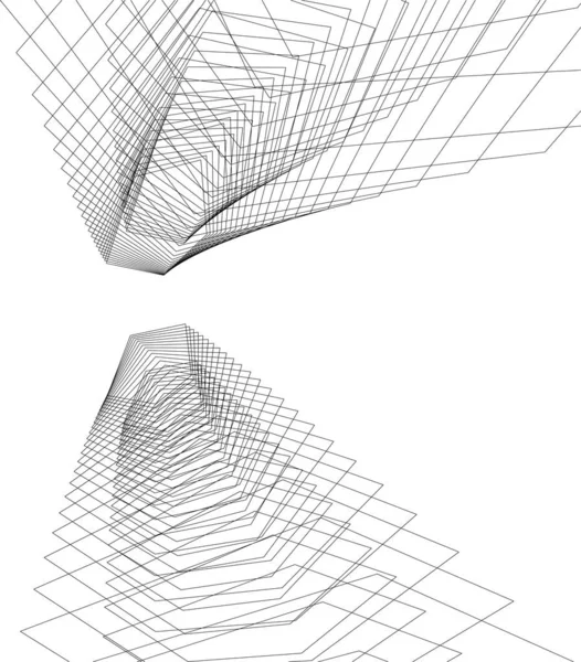 Arte Arquitectónico Forrado Fondo Pantalla Digital — Archivo Imágenes Vectoriales