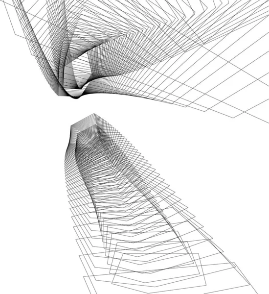 Beklede Architectonische Kunst Digitaal Behang — Stockvector