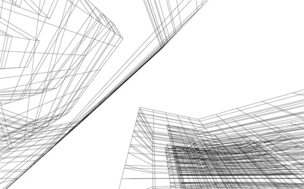 Fodrad Arkitektonisk Konst Digital Tapet — Stock vektor