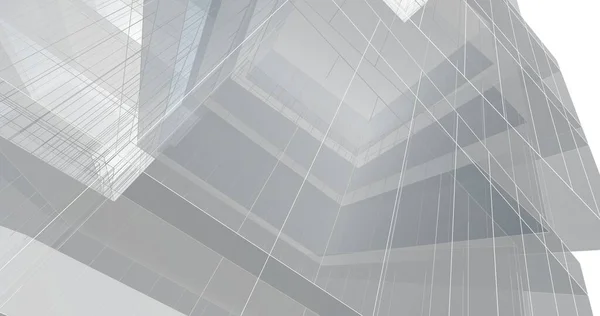 Minimalistic Architectural Art Digital Wallpaper — Stock Photo, Image
