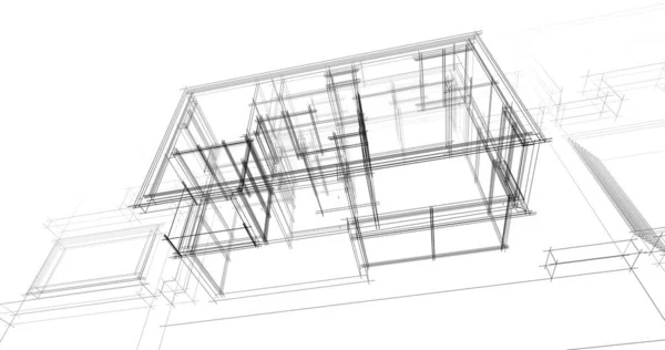 Minimalistyczna Sztuka Architektoniczna Cyfrowa Tapeta — Zdjęcie stockowe