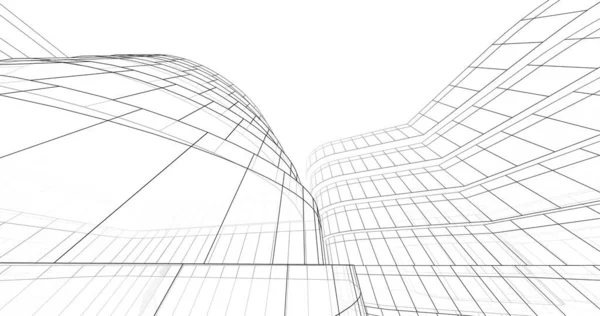 Abstrakcyjna Sztuka Architektoniczna Cyfrowa Tapeta — Zdjęcie stockowe