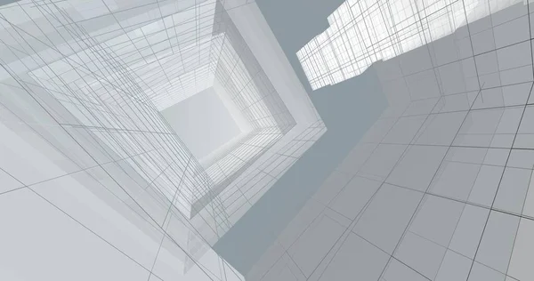 Minimalistisk Arkitektonisk Kunst Digital Tapet - Stock-foto