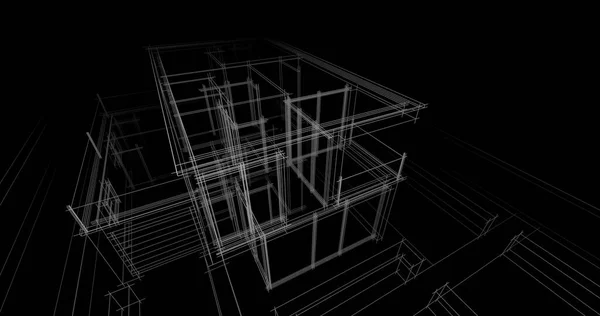 Minimalistyczna Sztuka Architektoniczna Cyfrowa Tapeta — Zdjęcie stockowe