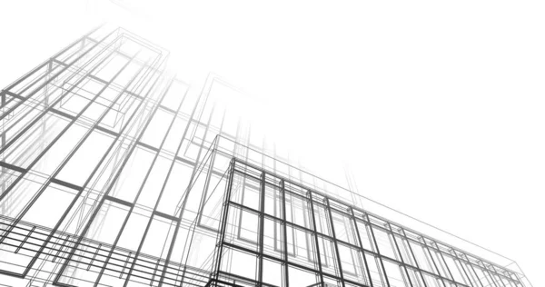 Minimalistic Architectural Art Digital Wallpaper — Stock Photo, Image