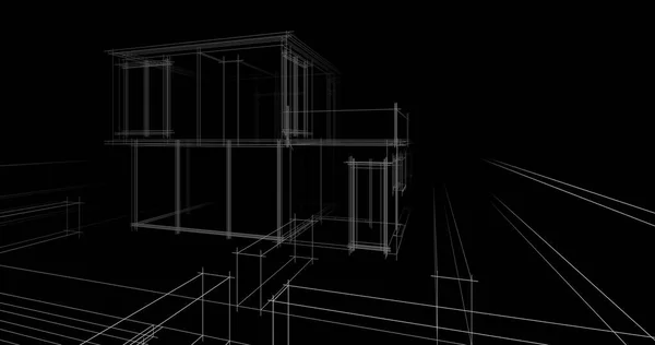 Minimalistyczna Sztuka Architektoniczna Cyfrowa Tapeta — Zdjęcie stockowe