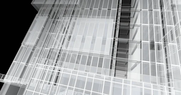 Arte Arquitectónico Minimalista Papel Pintado Digital — Foto de Stock
