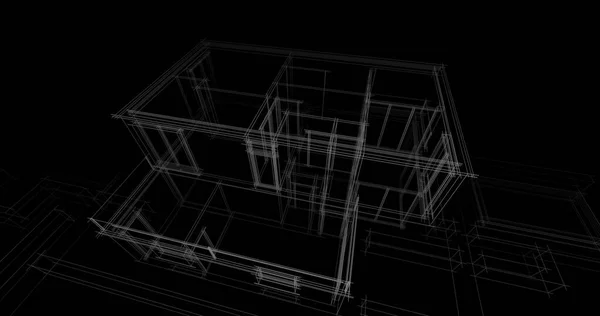 Minimalistyczna Sztuka Architektoniczna Cyfrowa Tapeta — Zdjęcie stockowe