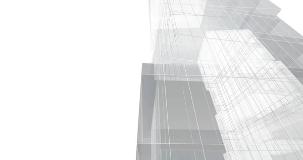 Minimalistyczna Sztuka Architektoniczna Cyfrowa Tapeta — Zdjęcie stockowe