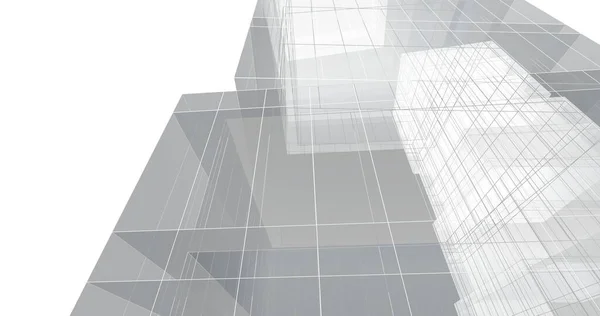 Minimalistic Architectural Art Digital Wallpaper — Stock Photo, Image