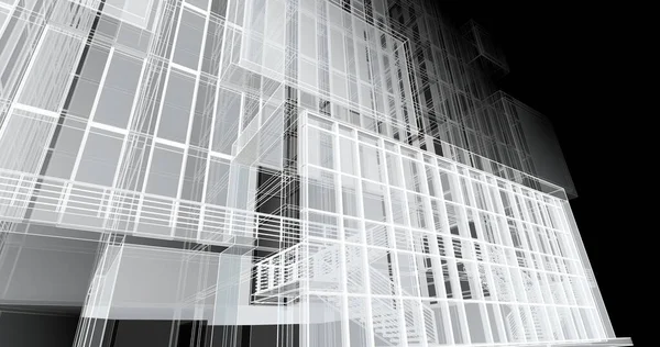 Arte Arquitectónico Minimalista Papel Pintado Digital — Foto de Stock