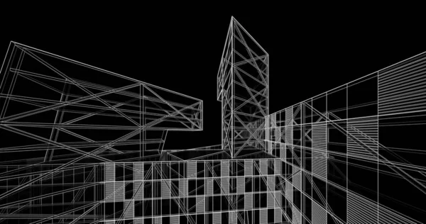 Sztuka Architektoniczna Cyfrowa Tapeta — Zdjęcie stockowe