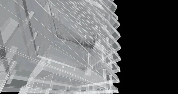 3D建筑艺术 数码壁纸 — 图库照片