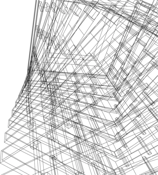 Arte Arquitectónico Abstracto Papel Pintado Digital — Vector de stock