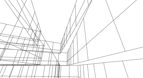 Abstracte Architectonische Kunst Digitaal Behang — Stockvector
