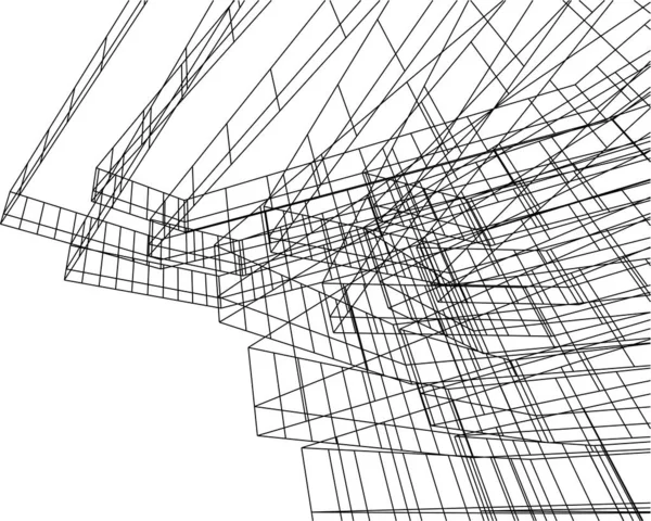 Abstrakcyjna Sztuka Architektoniczna Cyfrowa Tapeta — Wektor stockowy