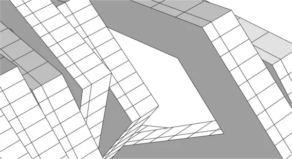 Abstrakcyjna Sztuka Architektoniczna Cyfrowa Tapeta — Wektor stockowy