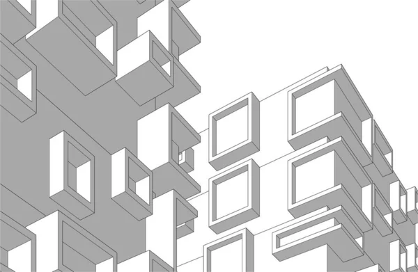 Абстрактне Архітектурне Мистецтво Цифрові Шпалери — стоковий вектор