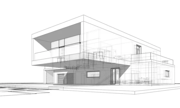 3D建筑项目 数字艺术 — 图库照片