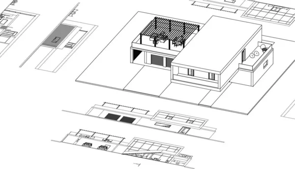 Architekturkunst Digitale Tapete — Stockvektor