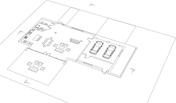 Arte Arquitectónico Papel Pintado Digital — Archivo Imágenes Vectoriales