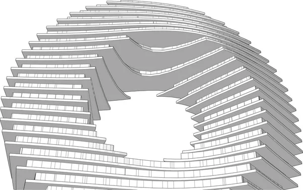 Sztuka Architektoniczna Cyfrowa Tapeta — Wektor stockowy