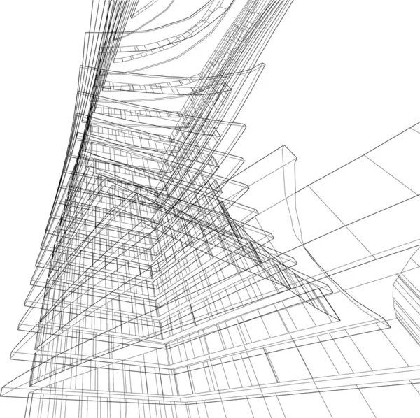 Arte Arquitectónico Papel Pintado Digital — Archivo Imágenes Vectoriales