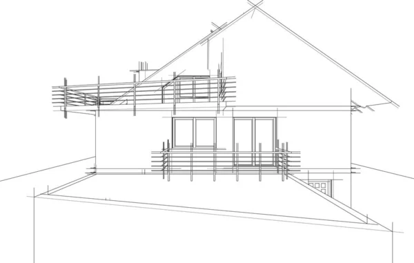 Sztuka Architektoniczna Cyfrowa Tapeta — Wektor stockowy