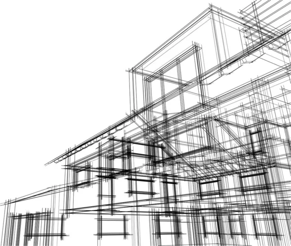 Sztuka Architektoniczna Cyfrowa Tapeta — Wektor stockowy