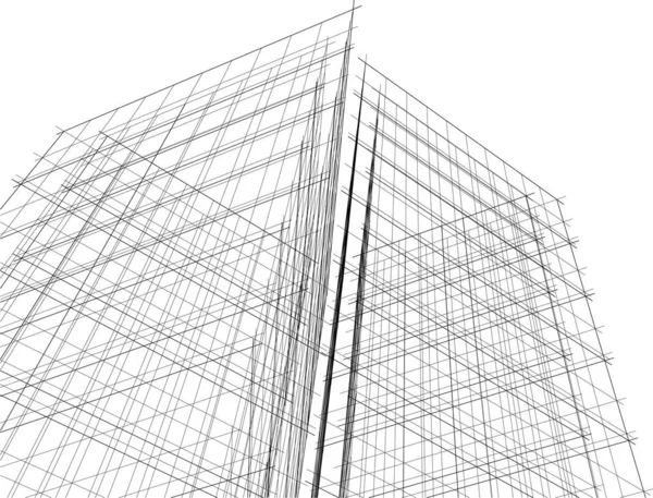 3D建築美術 デジタル壁紙 — ストックベクタ