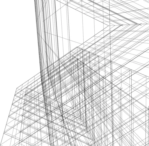 3D建築美術 デジタル壁紙 — ストックベクタ