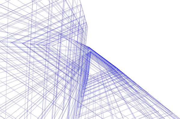 3D建築美術 デジタル壁紙 — ストックベクタ