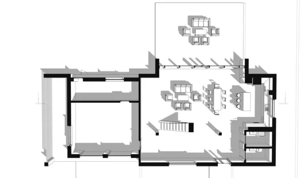 Minimalny Projekt Architektoniczny Sztuka Architektoniczna — Zdjęcie stockowe