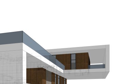 3d mimari proje, dijital illüstrasyon