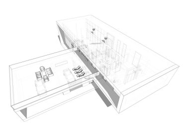 3d mimari proje, dijital illüstrasyon