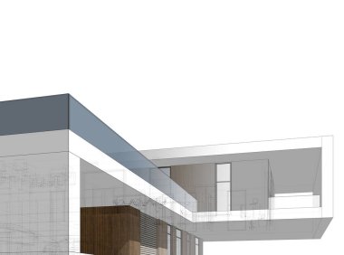 3d mimari proje, dijital illüstrasyon