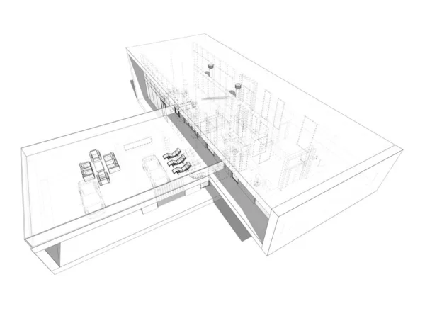 3D建筑项目 数字说明 — 图库照片