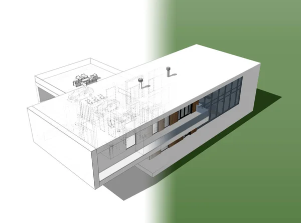 3D建筑项目 数字说明 — 图库照片