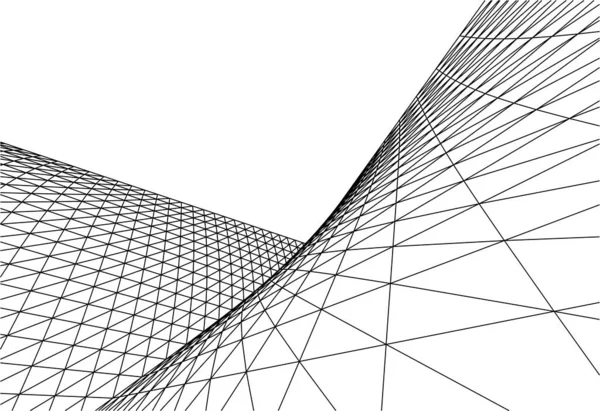 3D建築美術 デジタル壁紙 — ストックベクタ