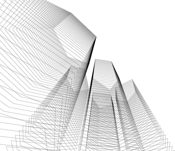 Architectonische Kunst Digitaal Behang — Stockvector