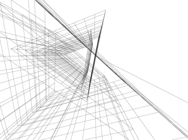 3D建築美術 デジタル壁紙 — ストックベクタ