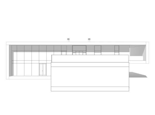 Projekt Architektoniczny Ilustracja Cyfrowa — Zdjęcie stockowe