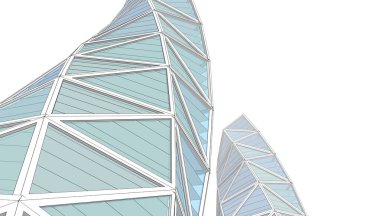 Soyut modern mimari, 3D görüntüleme