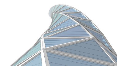 Soyut modern mimari, 3D görüntüleme