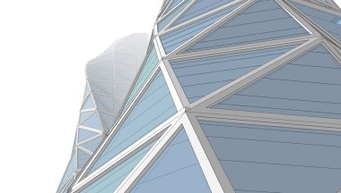 Soyut modern mimari, 3D görüntüleme